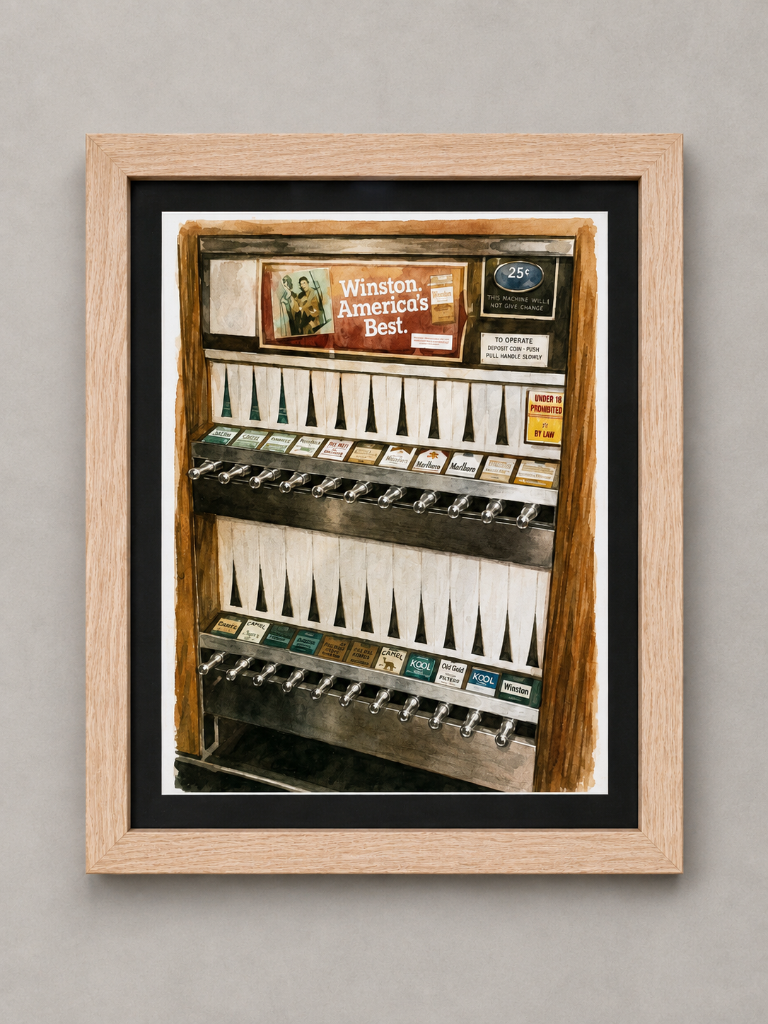 Vintage Cigarette Dispenser Framed Print