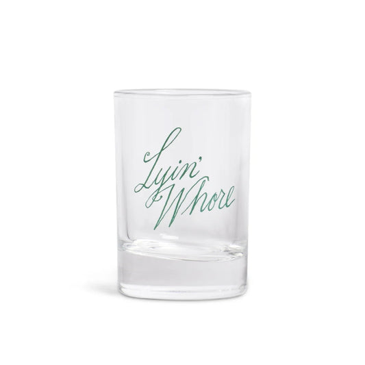 FISHS EDDY Lyin' Whore Shot Glass