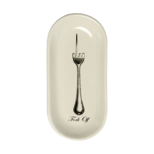 Fishs Eddy Pleasantries Fork Off Tray 7.5 inch