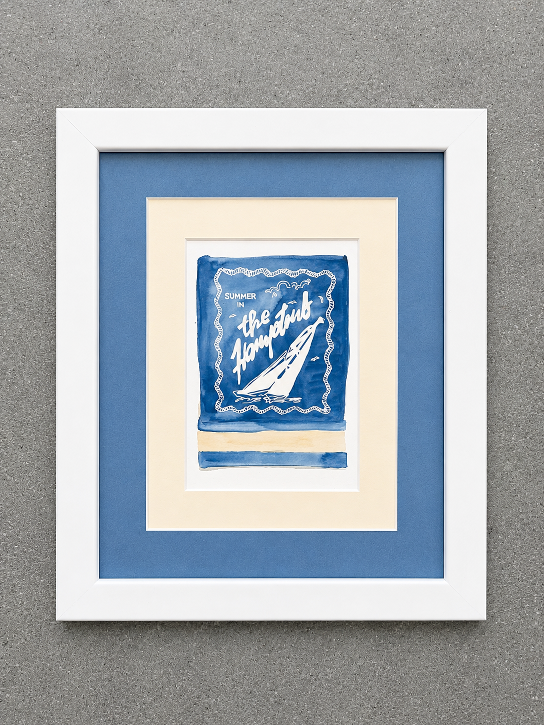 Custom Framed Hamptons Matchbook Art Print 11.5 x13.5