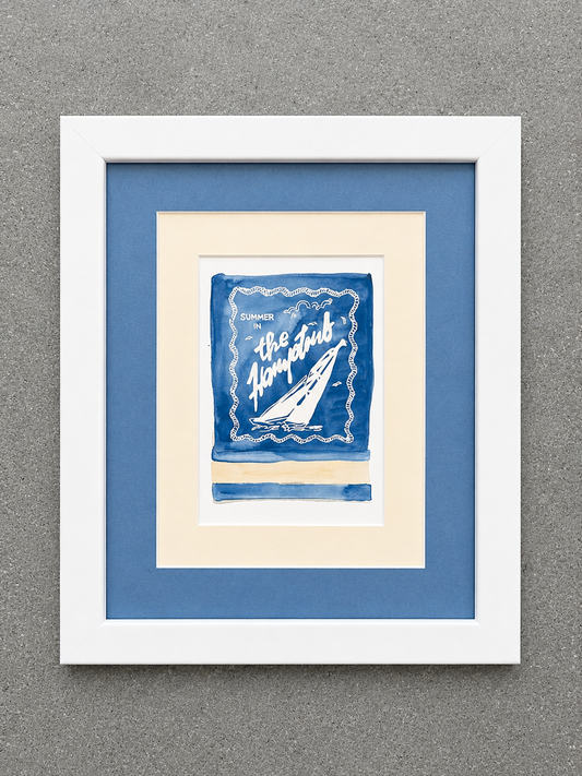 Custom Framed Hamptons Matchbook Art Print 11.5 x13.5