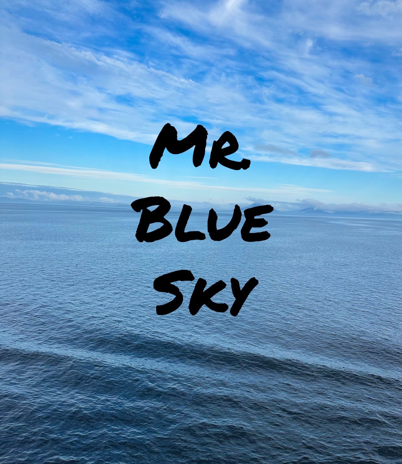 Mr Blue Sky Print 21x17  framed - black