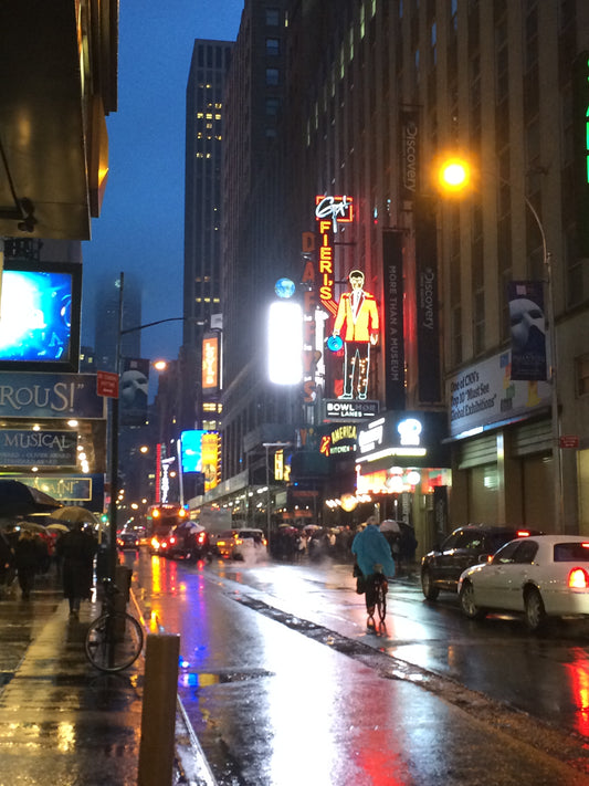 Rainy Night in NYC 11x14 0.875w x 0.875h Black Framed Fine Art Print