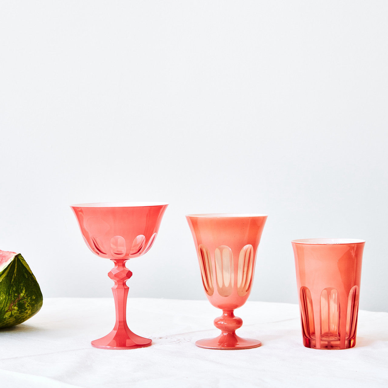 Rialto Glass Coupe Set/2 - Salmon