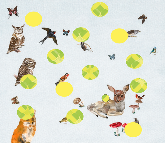 Animal Dots Framed Canvas Print (24x16)