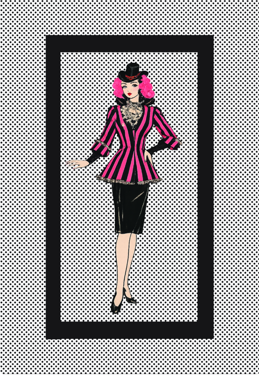 12x18 Black Floating Framed Print on Canvas Pink Lady