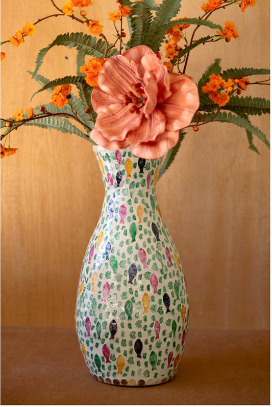 Tall Spun Bamboo Vase