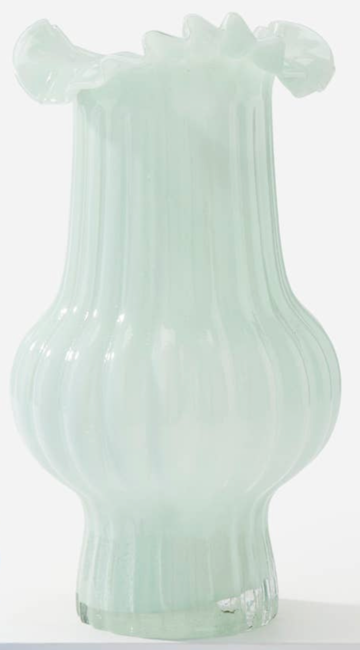 Mint Green Ruffled Vase