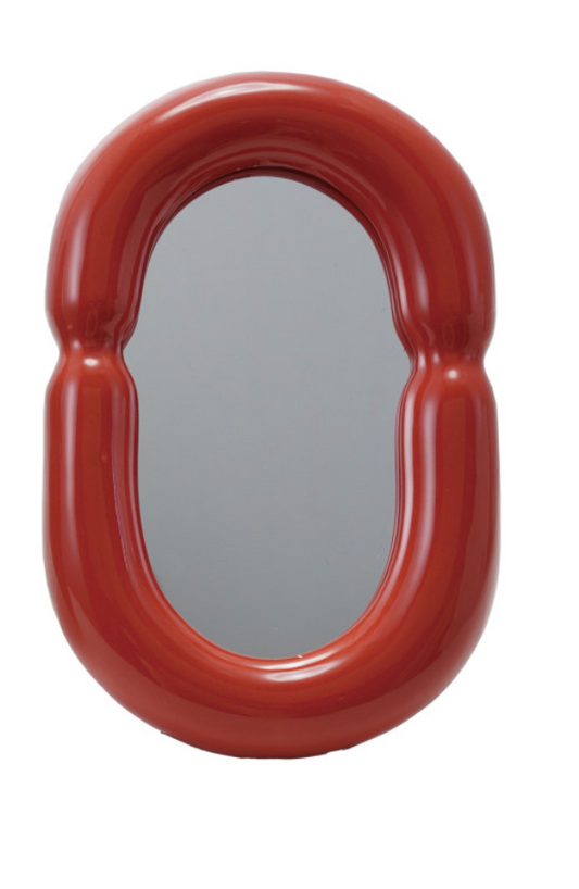 Ceramic Framed Bubble Mirror, 2 Styles/Colors