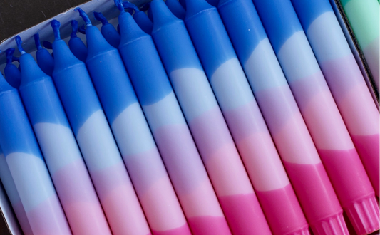 Taper candles- Summer vibes / Seaside Sunsets blue colors x1
