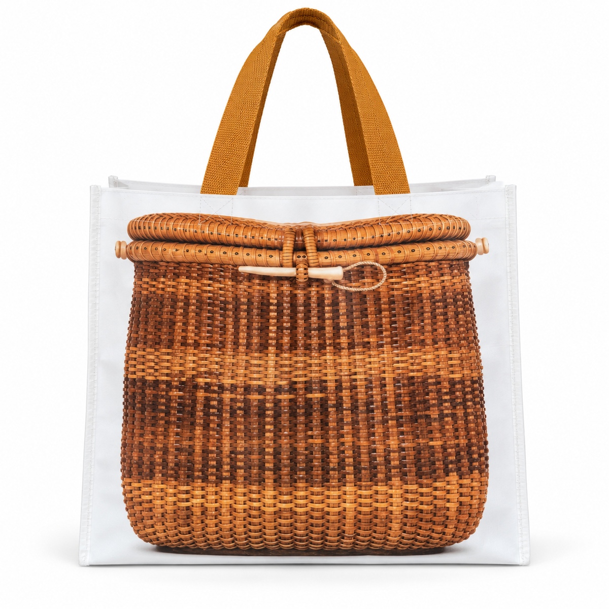 Everyday Basket-Print Beach Tote Bag