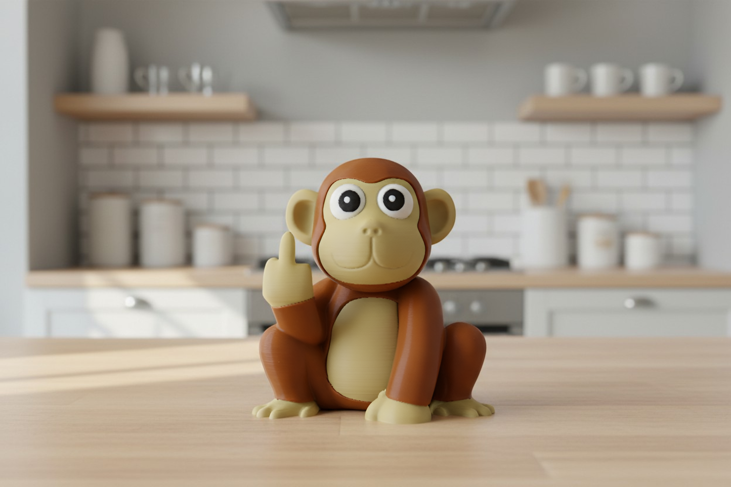 Monkey Middle Finger Figurine, Funny Gag Gift