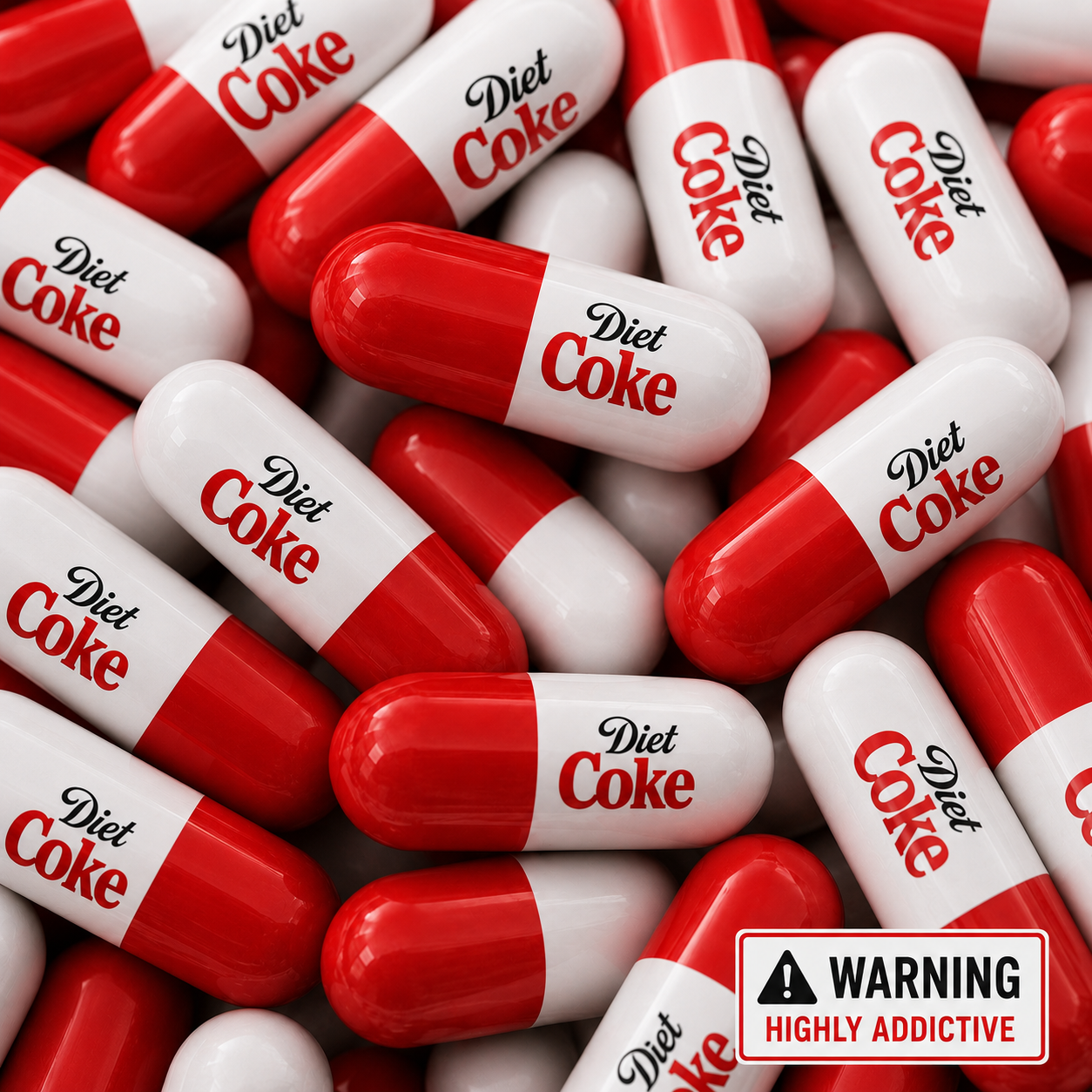 Diet Coke Pick Me Up Pill  Glass Coaster Set       