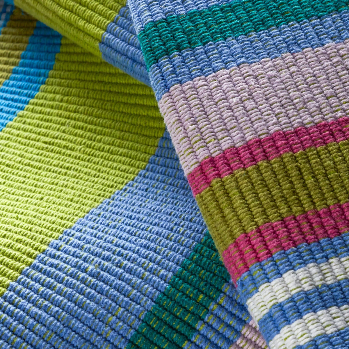 Mellie Stripe Handwoven Cotton Rug Door Mat | Multi 2x3