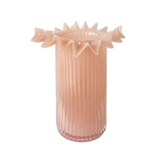 Pink Froufrou Vase gm D17.5 H26cm