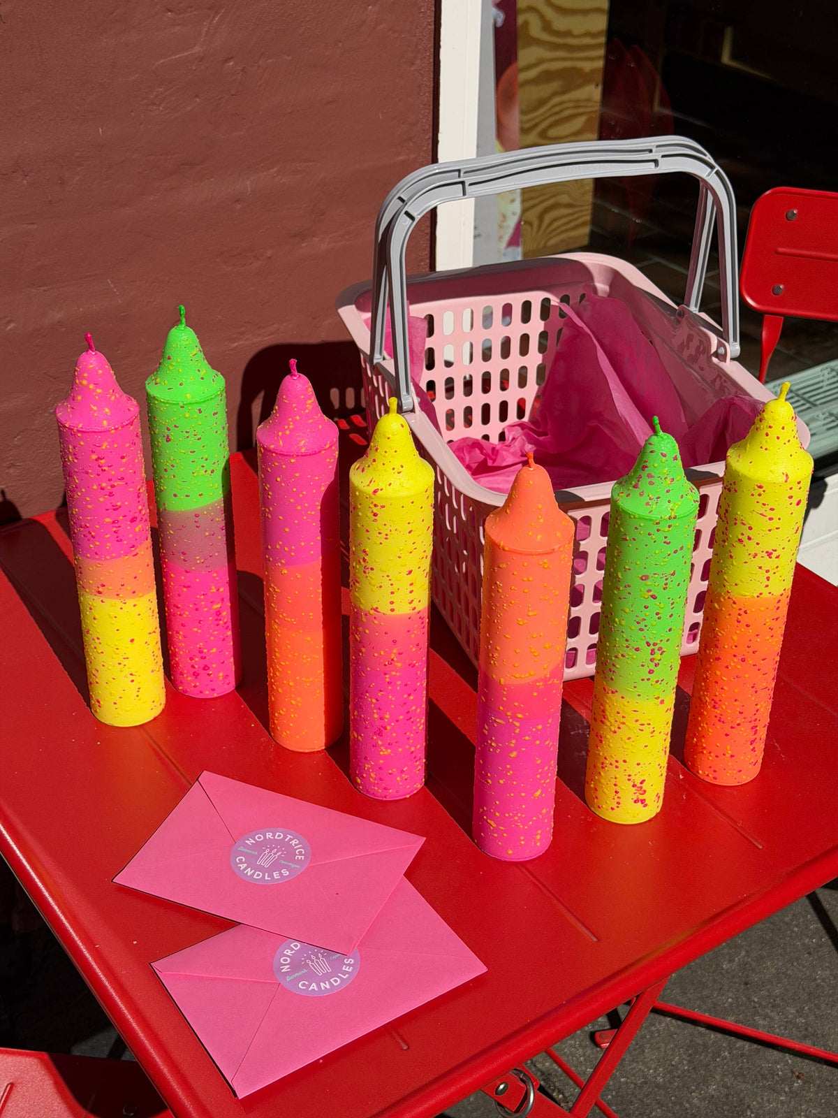 Block Candle, Summer Neon Confetti Mix (quantity of 1)