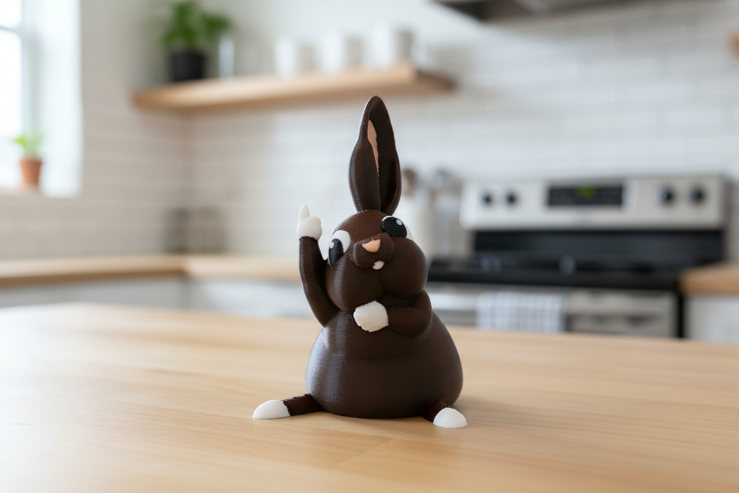 Rabbit Middle Finger Figurine, Funny Gag Gift