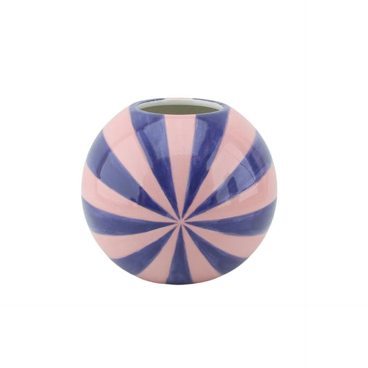 Vase -  Flower Vase Swirl  - Pink/Blue - 15x15x15cm
