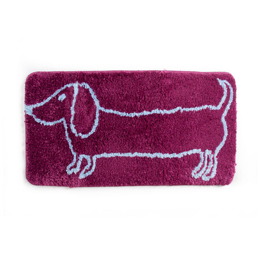 Purple Dachshund Bath Mat