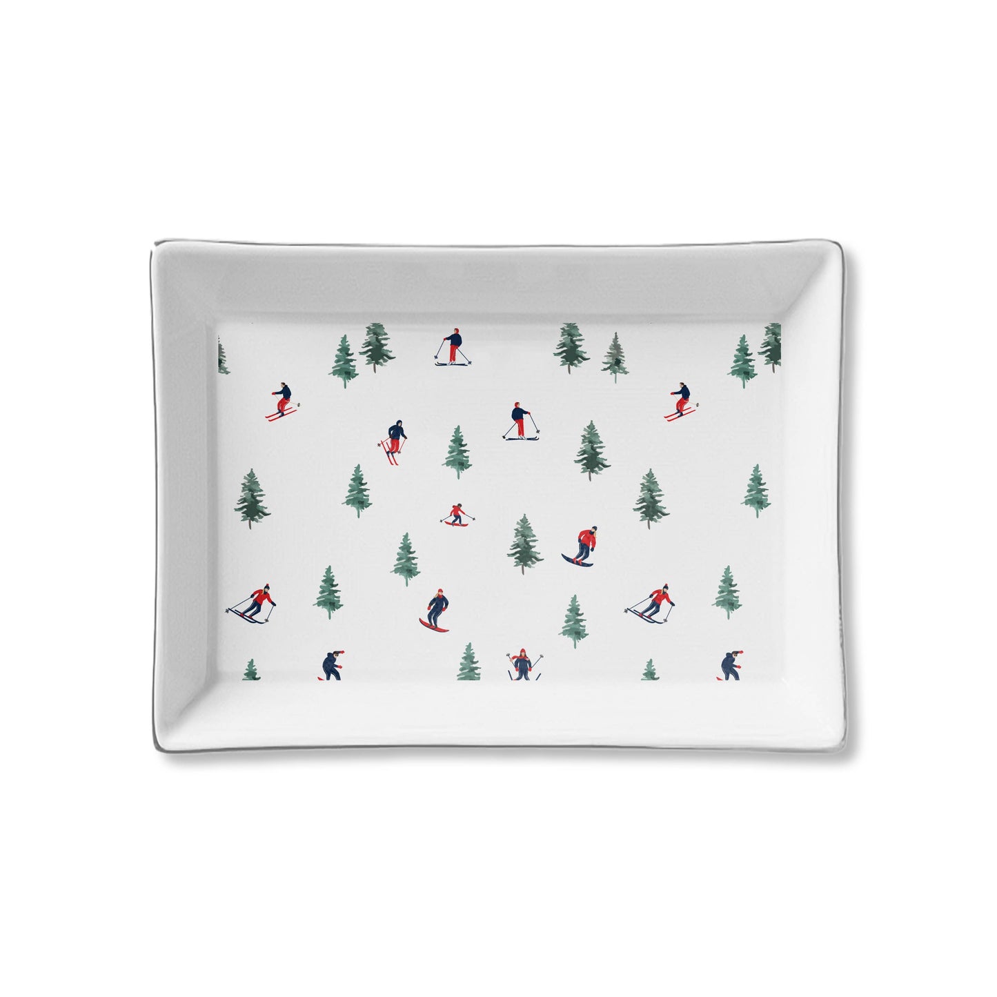 Ceramic Tray - Skiers (New)