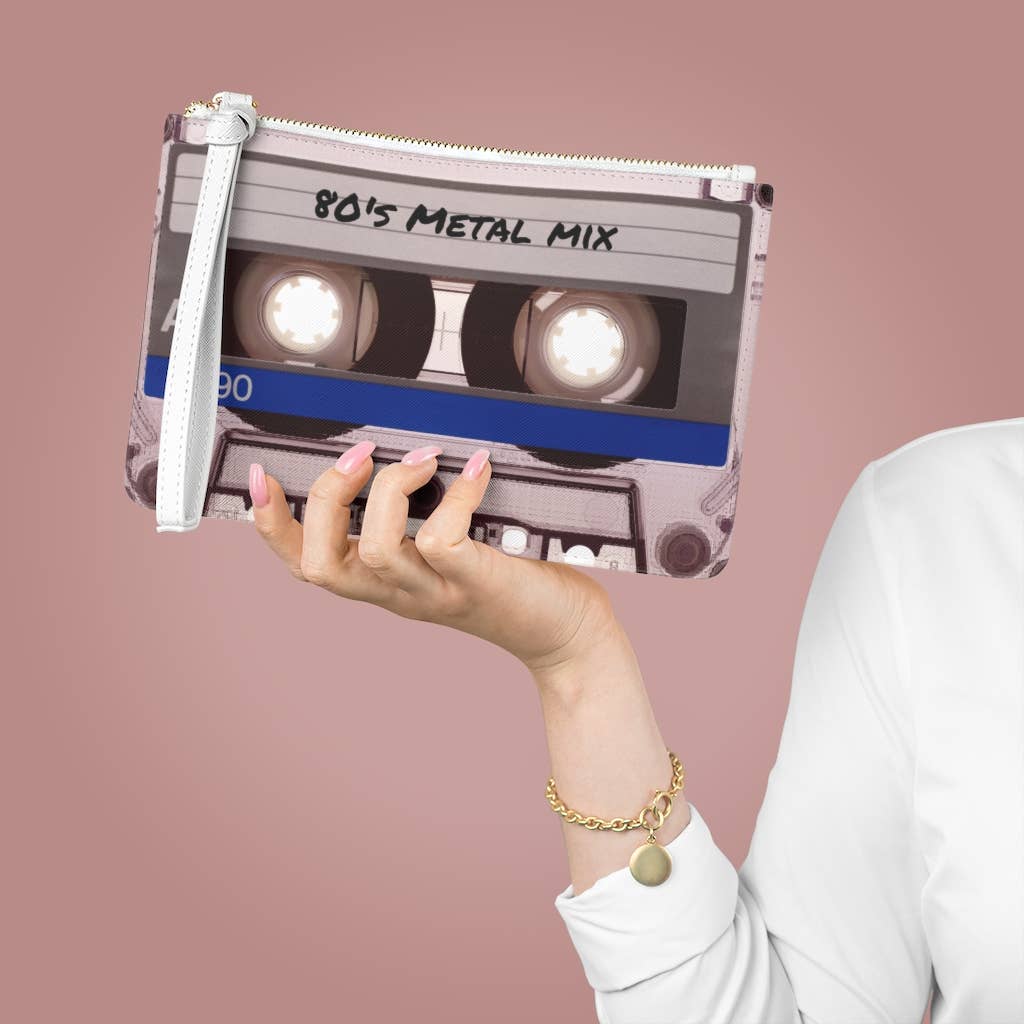 ’80s Metal Mix Cassette Clutch & Wristlet