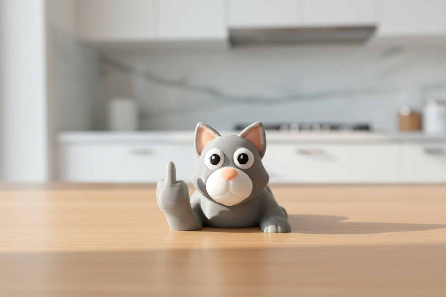 Cat Middle Finger Figurine, Funny Gag Gift