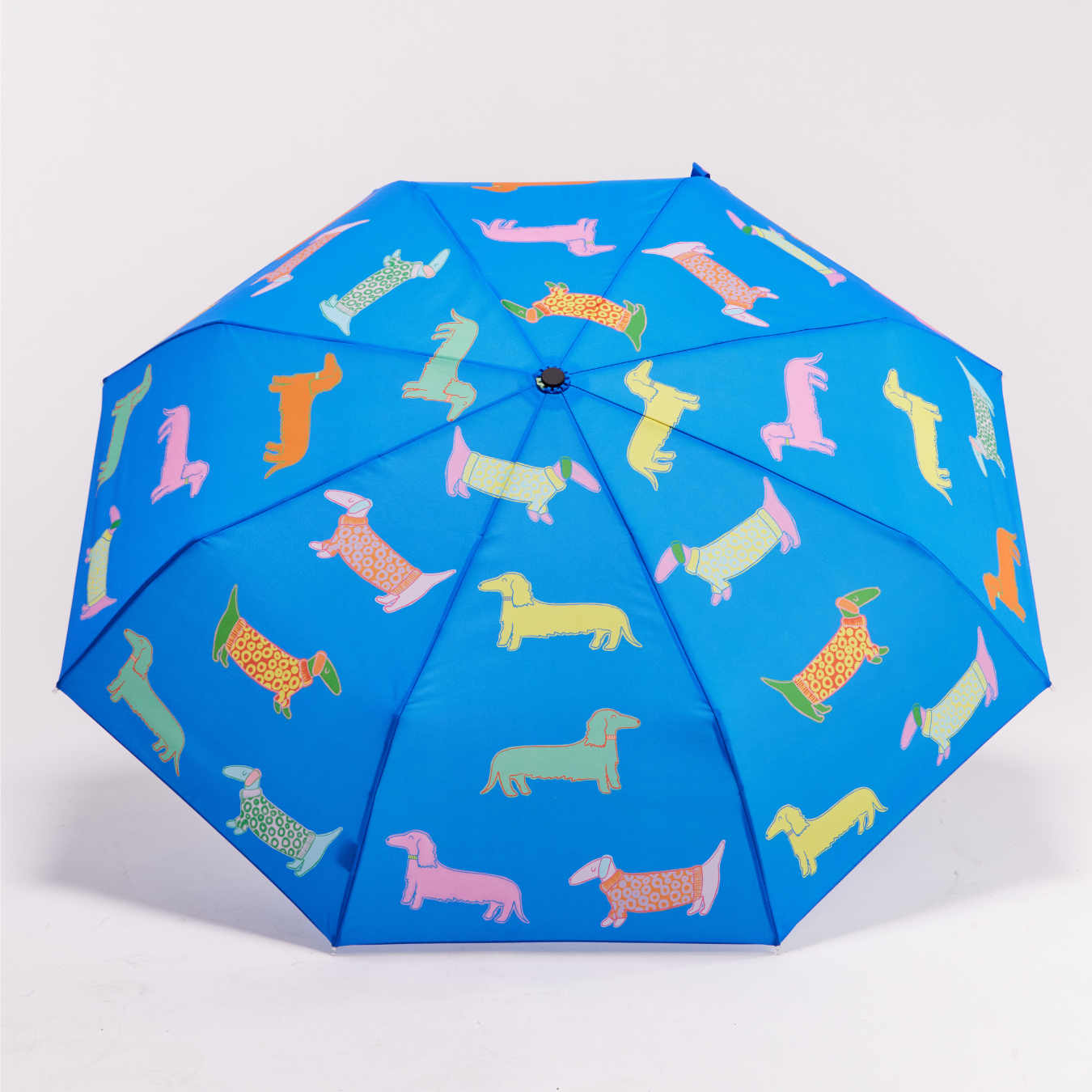 Dogs in Blue & Pink Duckhead Umbrella