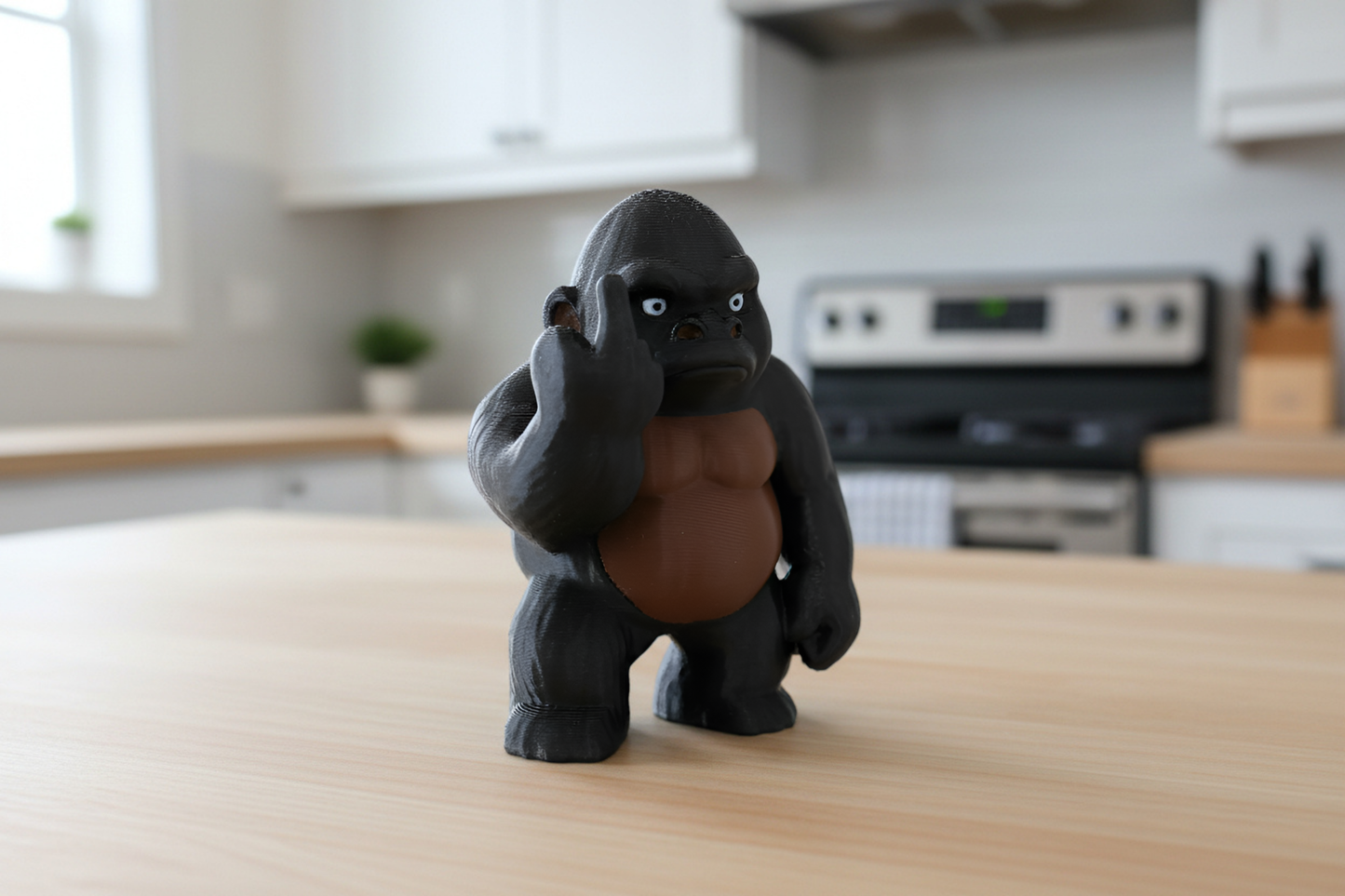 Gorilla Middle Finger Figurine, Funny Gag Gift