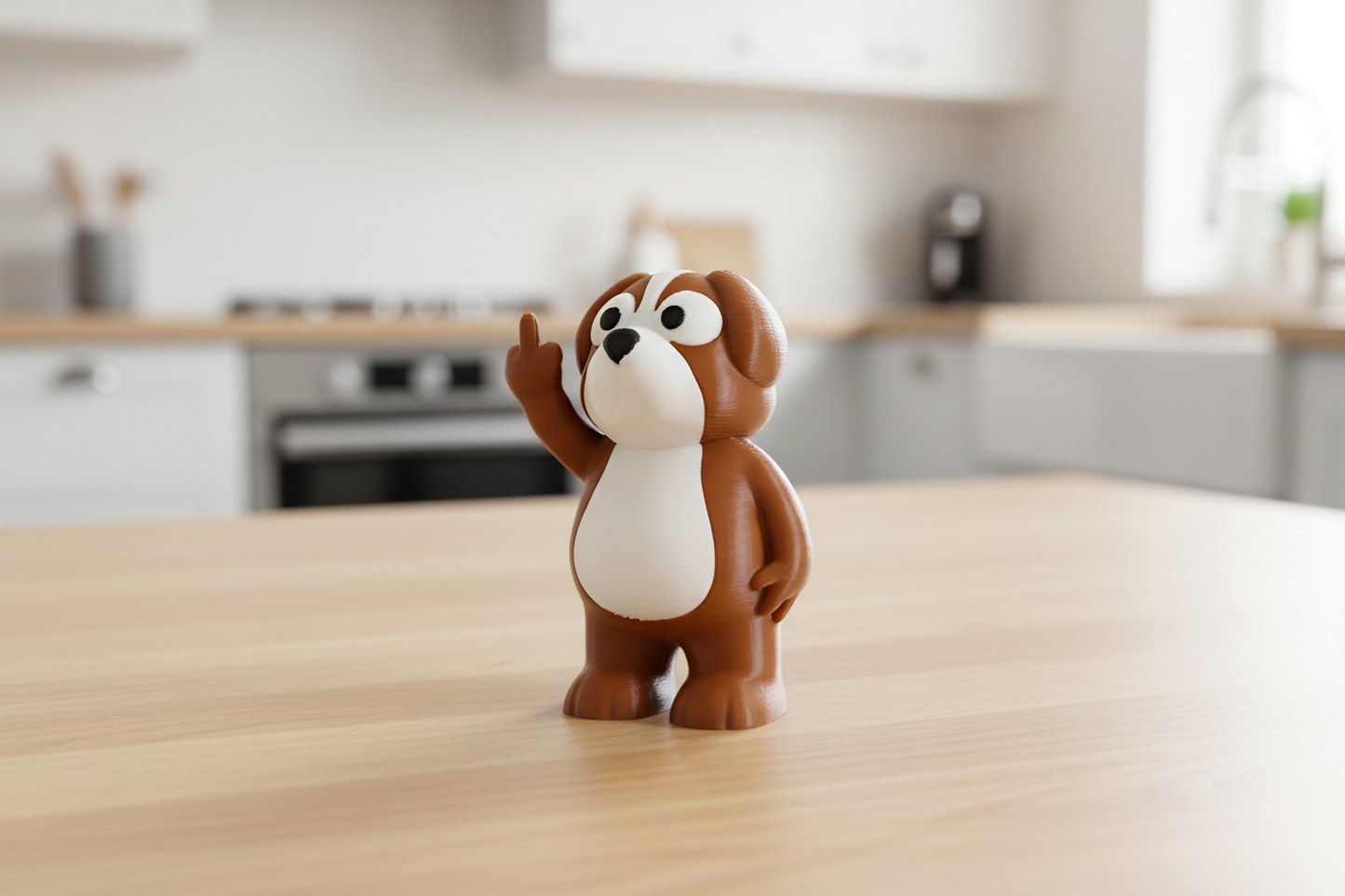 Dog Middle Finger Figurine, Funny Gag Gift