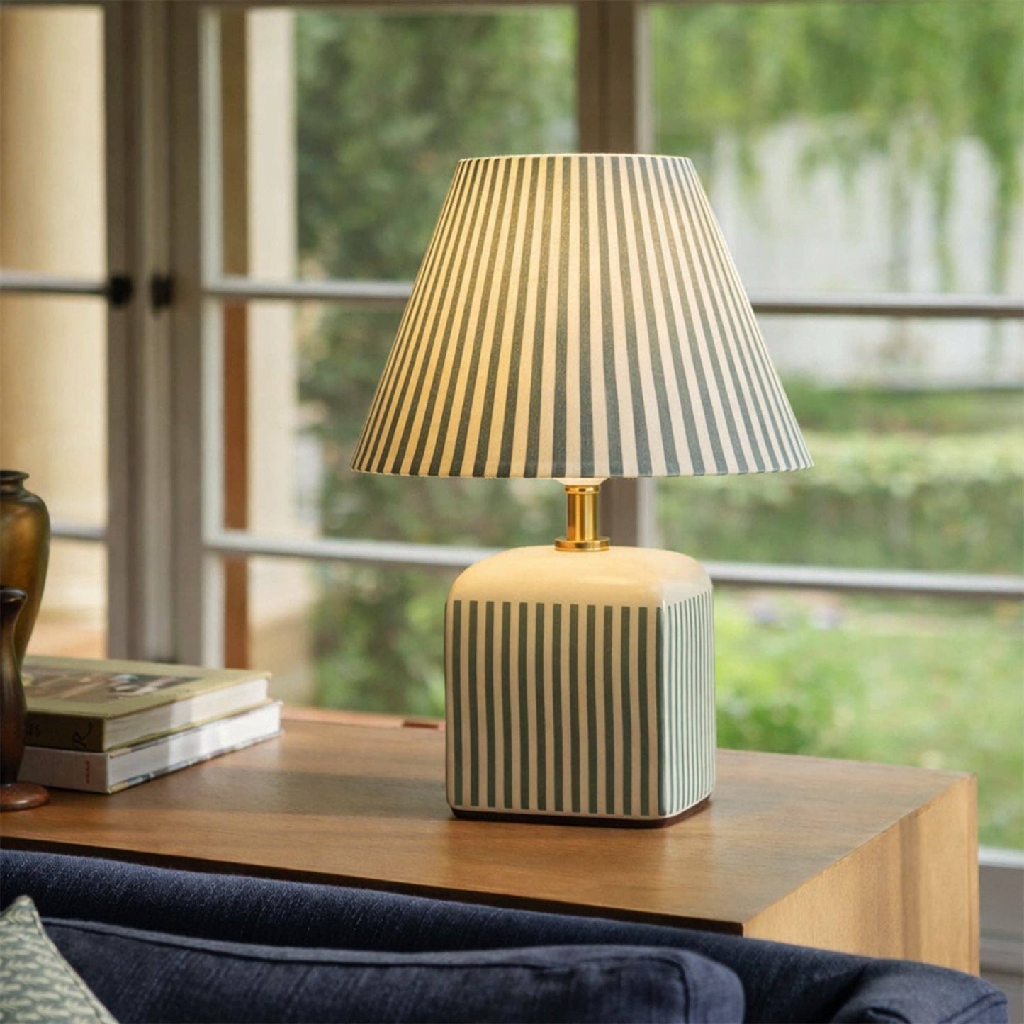 Amaris Ceramic Striped Table Lamp
