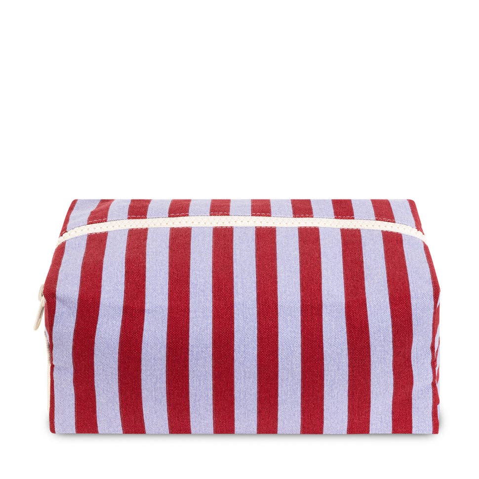 Fluf Traveller Organic Cotton Travel Kit – Awning Stripe Chili Pepper