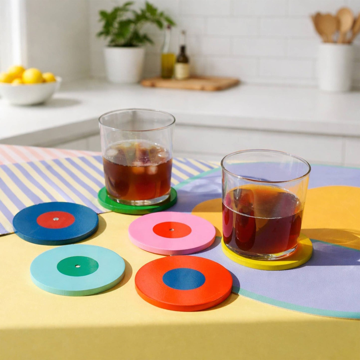PACK OF 6 RAINBOW COASTERS HF