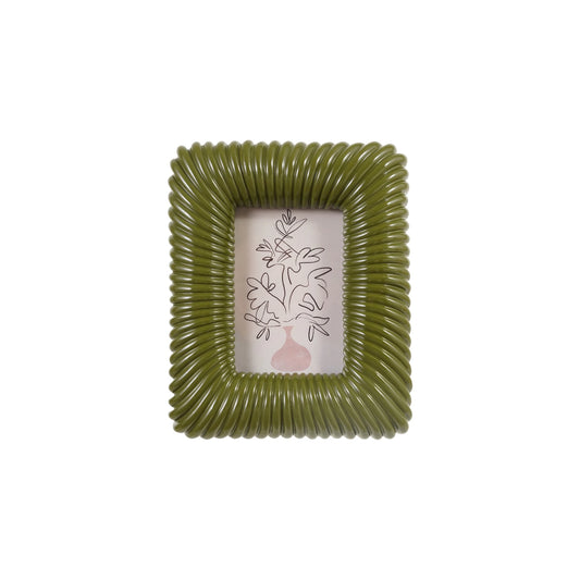 Ribbed Green Picture Frame, 4 × 6