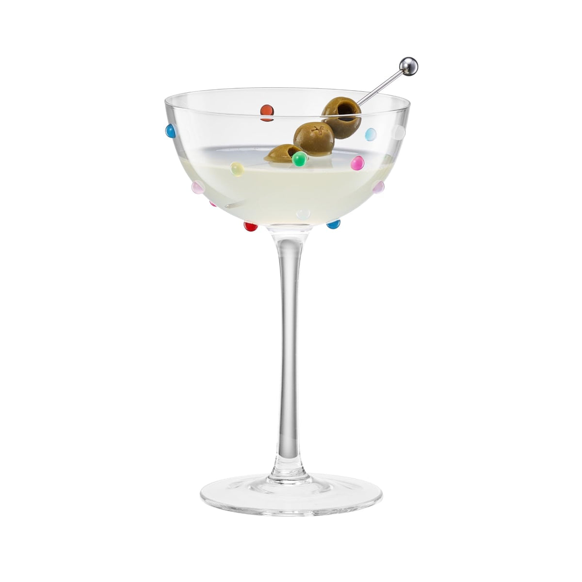 Vintage Confetti Coupe Glasses | Set of 2 | 7.44 oz