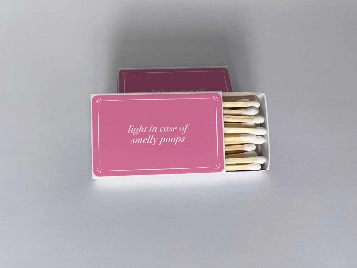 Light In Case of Smelly Poops Pink Matchbook
