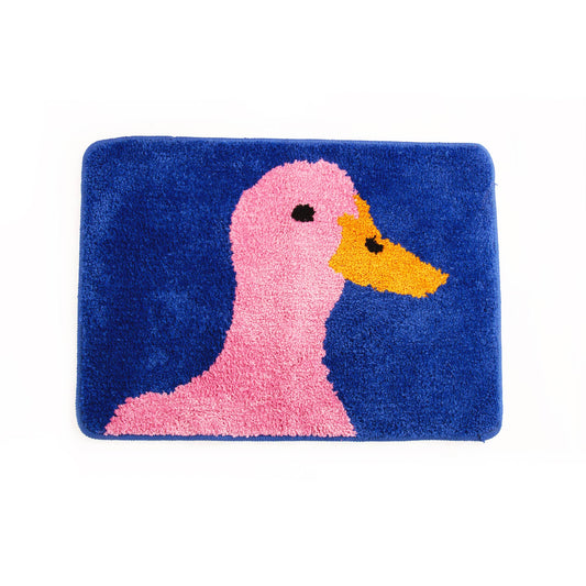 Blue and Pink Duck Bath Mat