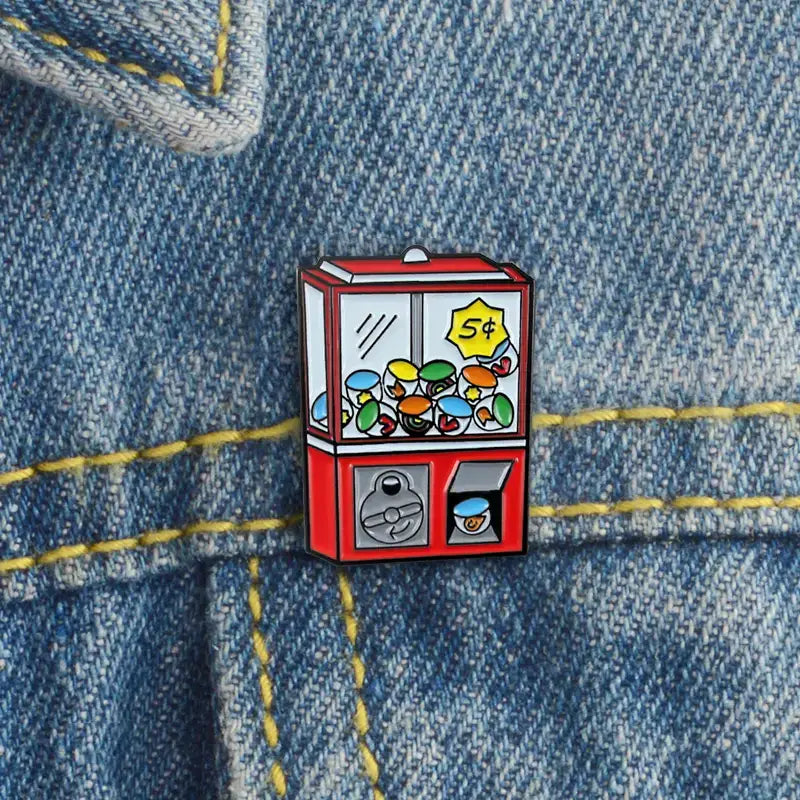 Coin Operated Candy Machine Cute Pin Creative Broach
