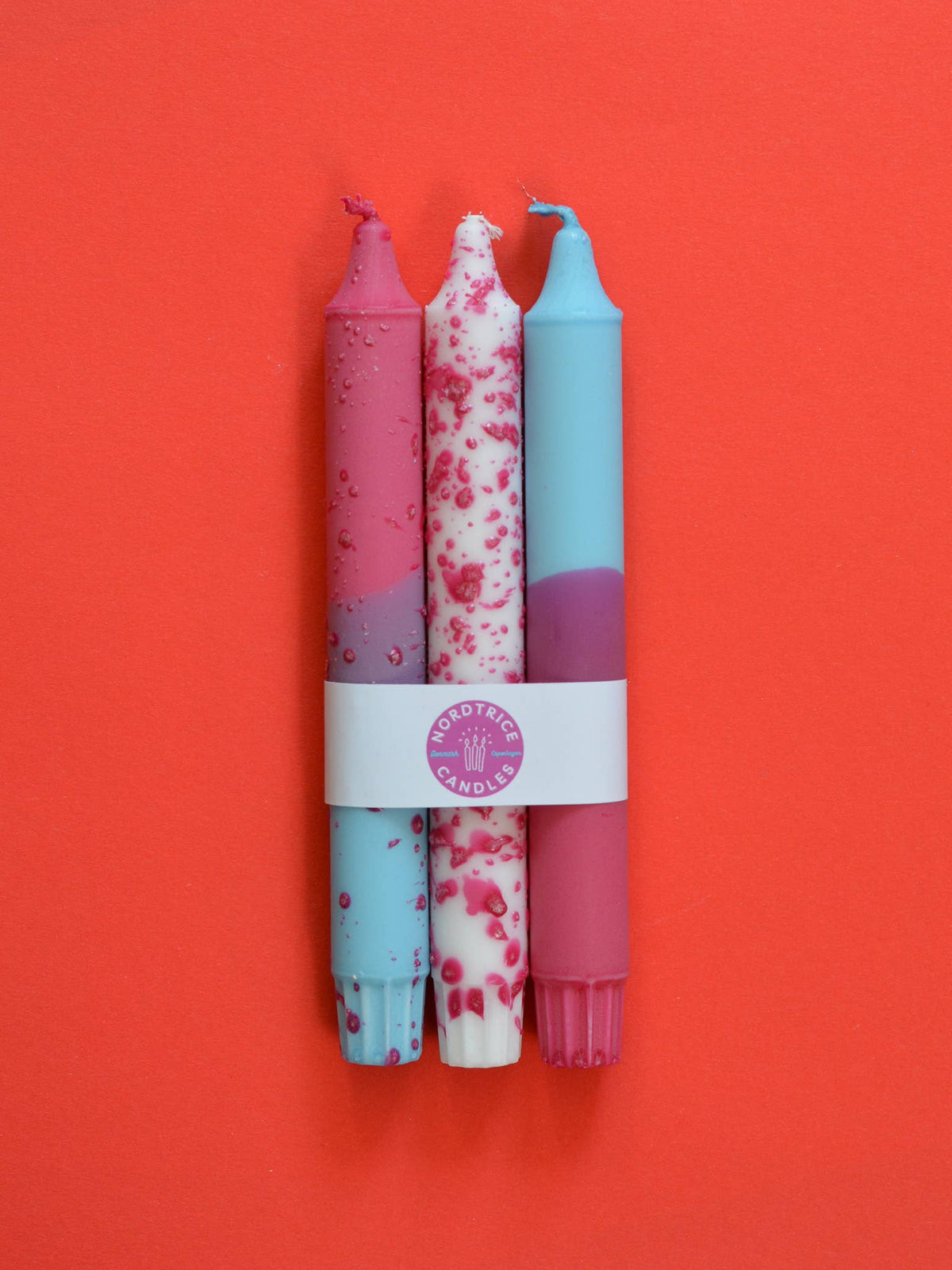 Taper candles- 3 pack/ Fuschia
