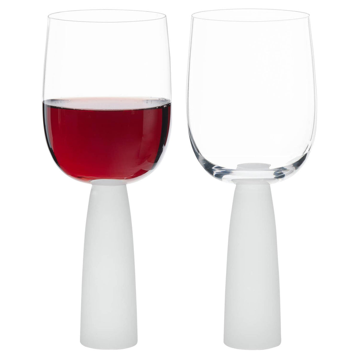 Oslo Frost Wine Glasses, Set of 2 – For Red & White Wine – Handcrafted Glassware