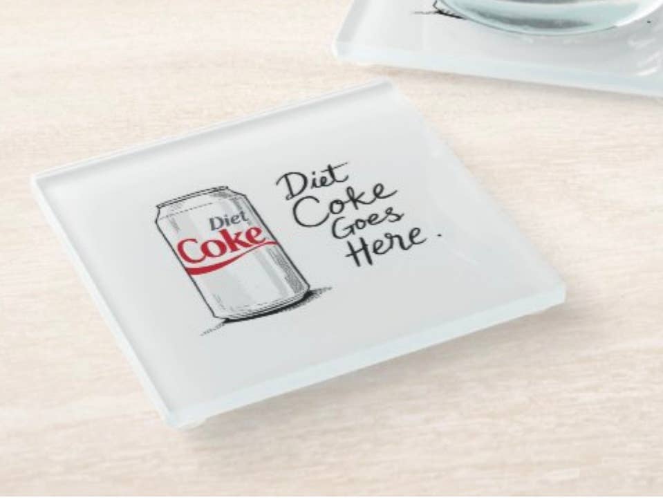 Diet Soda Goes Here Glass Coaster Set       