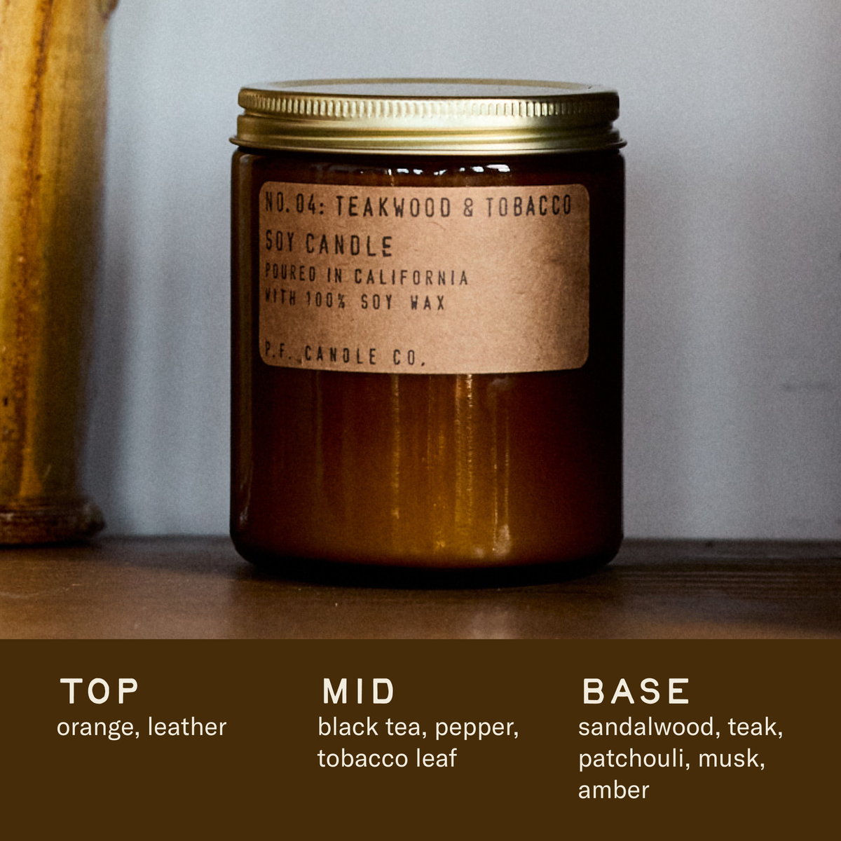 P.F. Candle Co. Teakwood & Tobacco Soy Candle - 7.2 oz