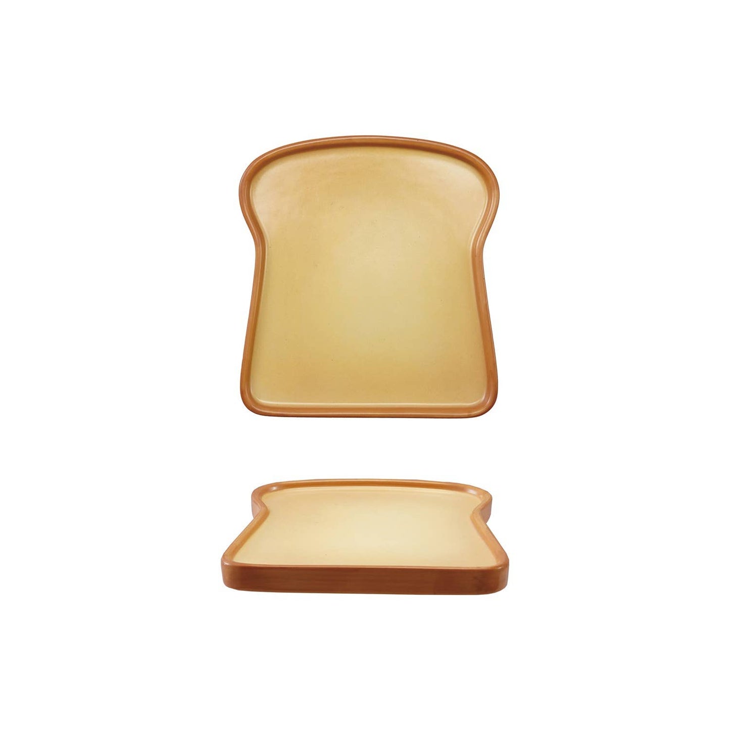 Stoneware Toast Shaped Plate, Cream
