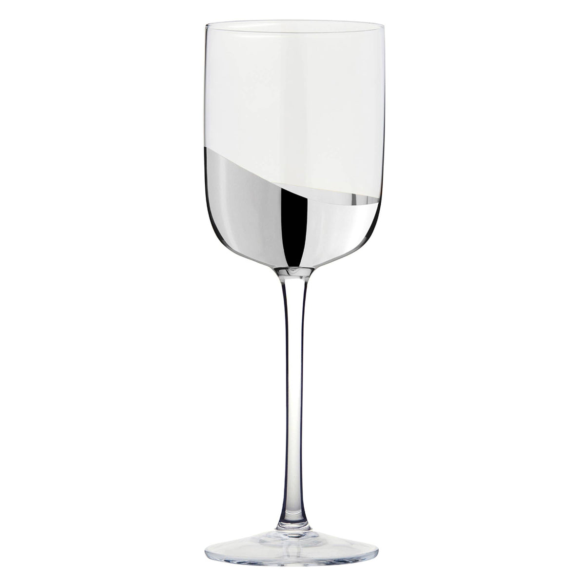 Wave Silver Wine Glasses, Set of 2 – For Red & White Wine – Handcrafted Glassware