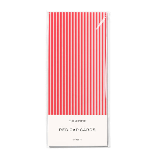 Red Pinstripes Tissue Paper | 5 Sheets