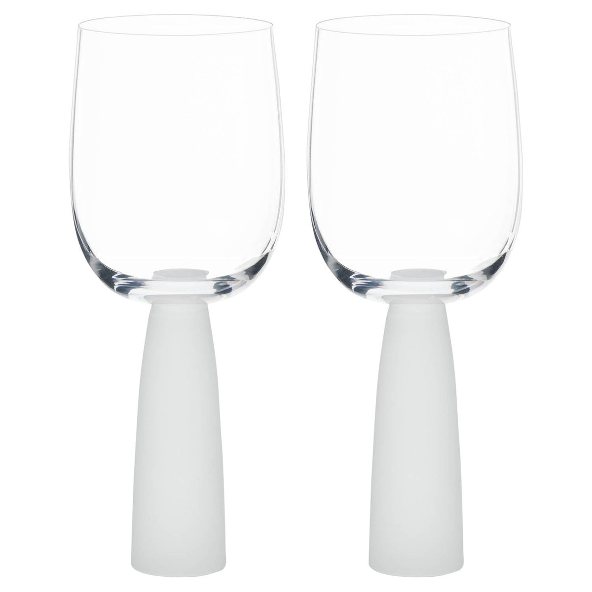 Oslo Frost Wine Glasses, Set of 2 – For Red & White Wine – Handcrafted Glassware