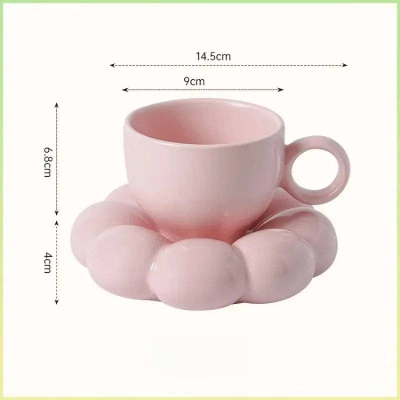 Ceramic Coffee Mug and Cloud Saucer Set