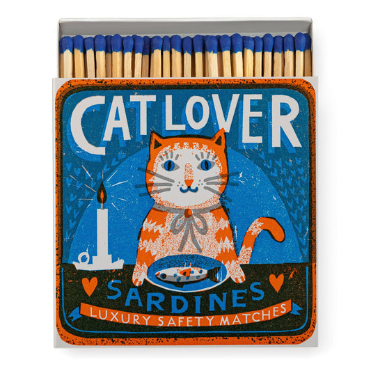 Archivist Cat Lover Square Safety Matchbox, 125 Matches