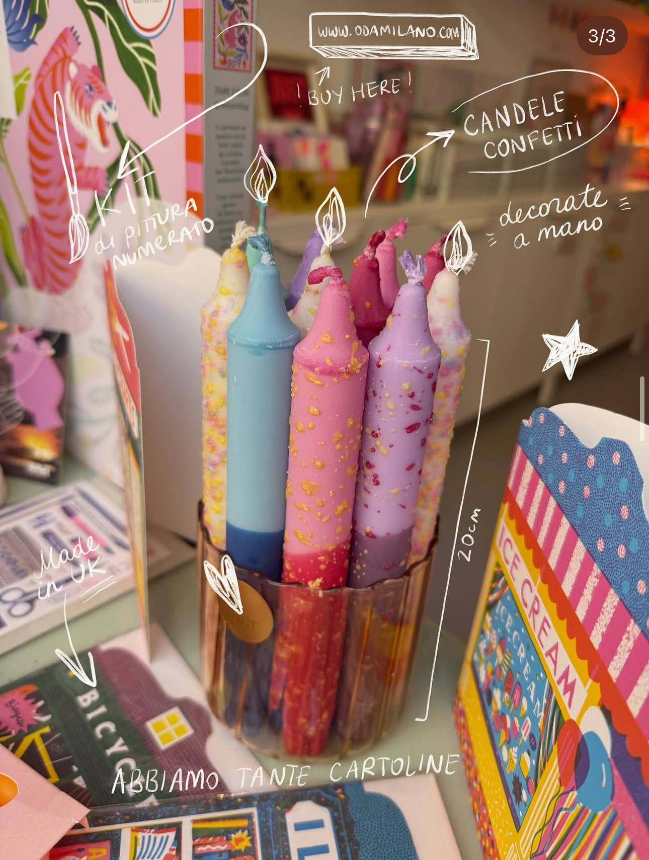 Taper candles- CONFETTI Mix