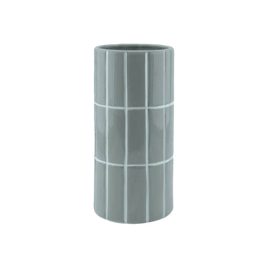 Blue tiled vase D10.5 H23 cm