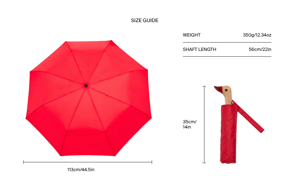 Red Compact Eco-Friendly Original Duckhead Umbrella